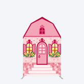 Lofaris Fairytale Pink Princess House Barn Door Arch Backdrop